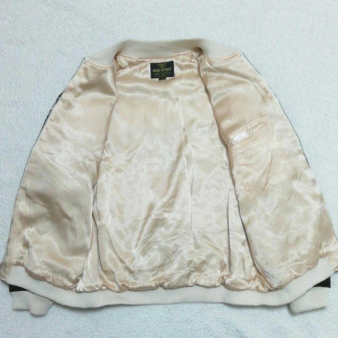 極美品HOUSTON ヒューストン別珍スカジャン(XL)舞妓 龍 国旗 地図 鷹