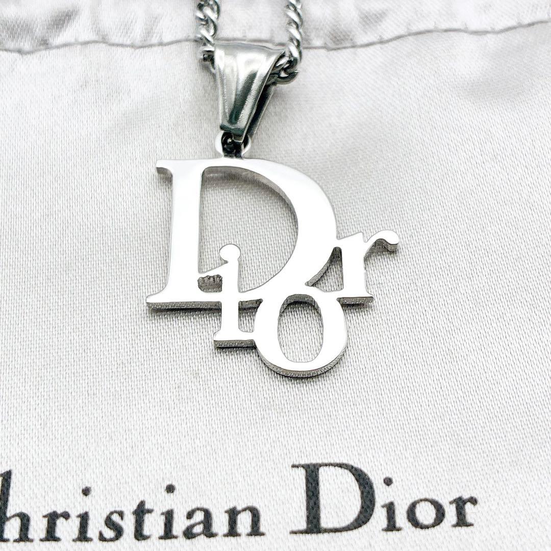 2955-2 極美品✨　Dior　ネックレス　CD ロゴ　希少　シルバー