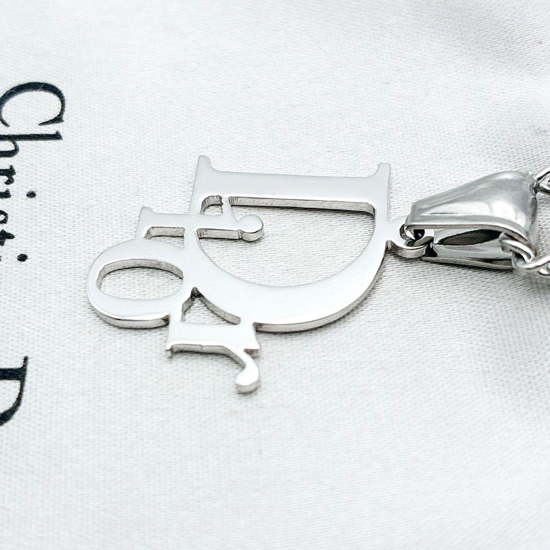 2955-2 極美品✨　Dior　ネックレス　CD ロゴ　希少　シルバー