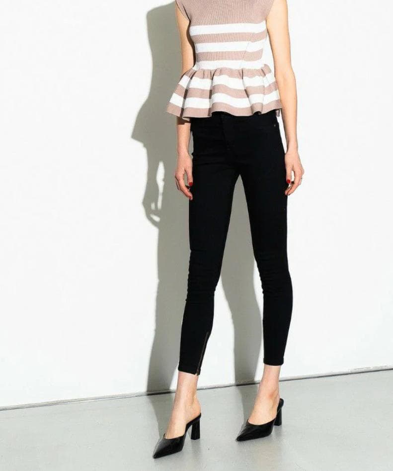 【新品タグ付き】シェリエ/sheller GOLD ZIPblack denim