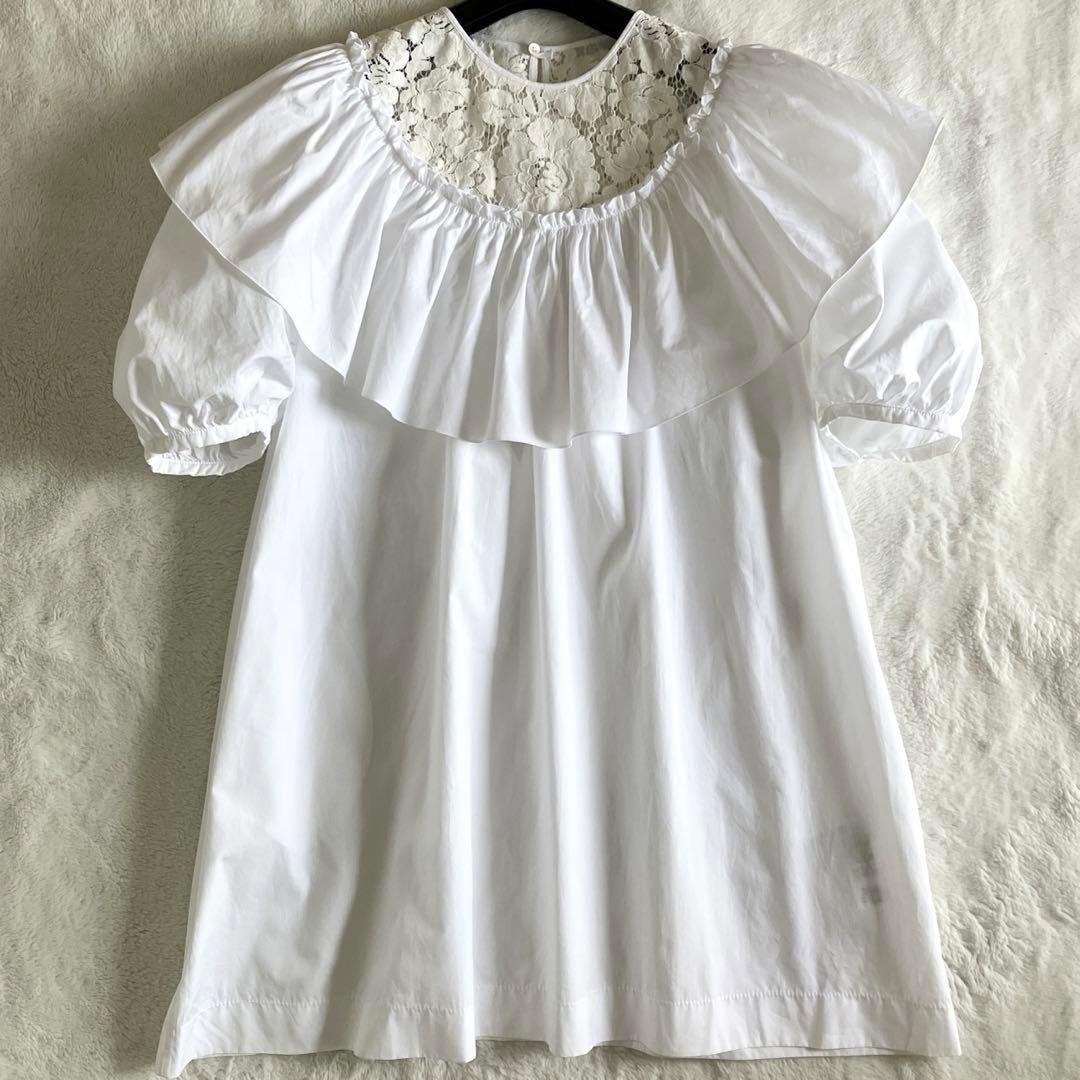 ヌメロヴェントゥーノ 19SS コットン100% レースブラウス 38 ホワイト