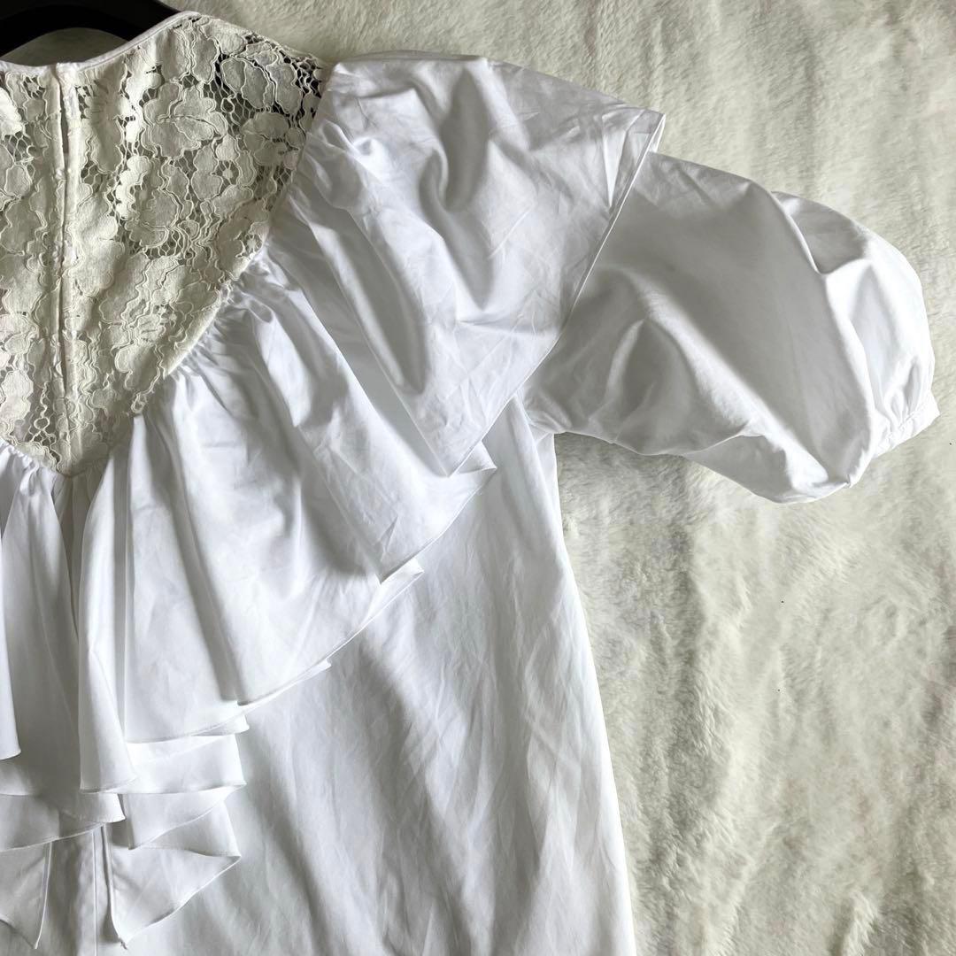 ヌメロヴェントゥーノ 19SS コットン100% レースブラウス 38 ホワイト