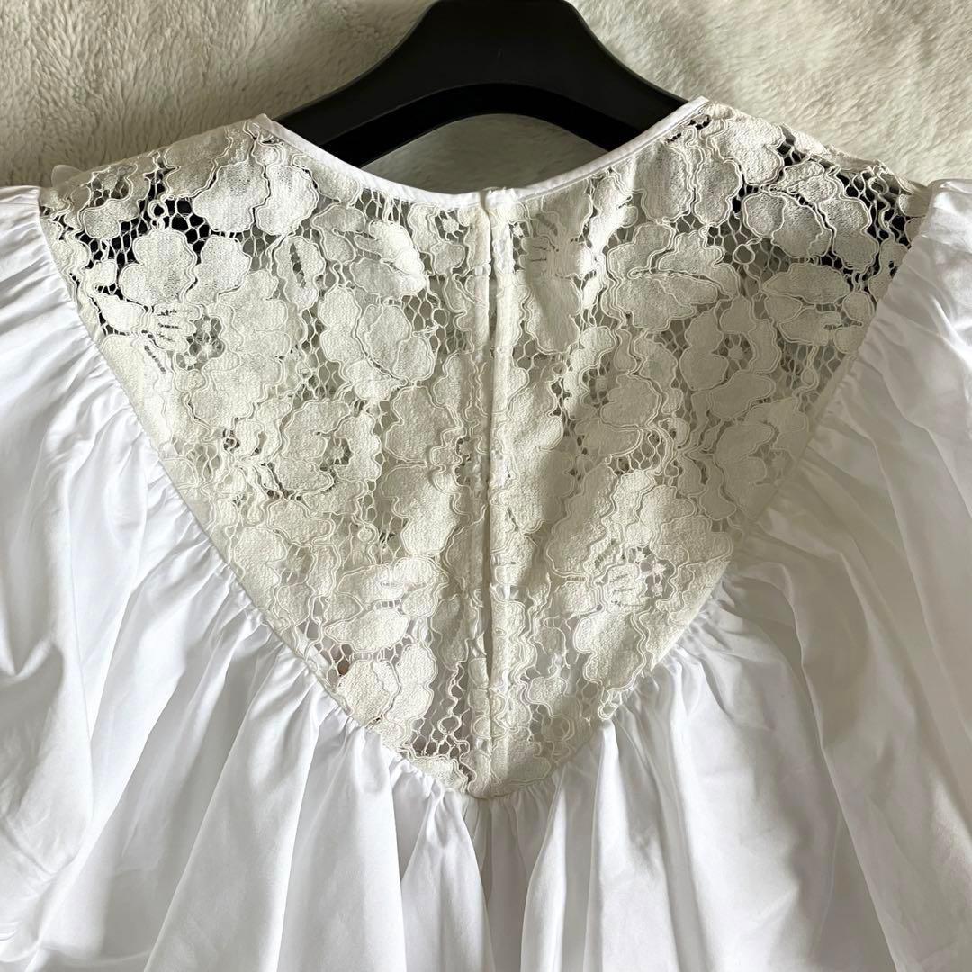 ヌメロヴェントゥーノ 19SS コットン100% レースブラウス 38 ホワイト