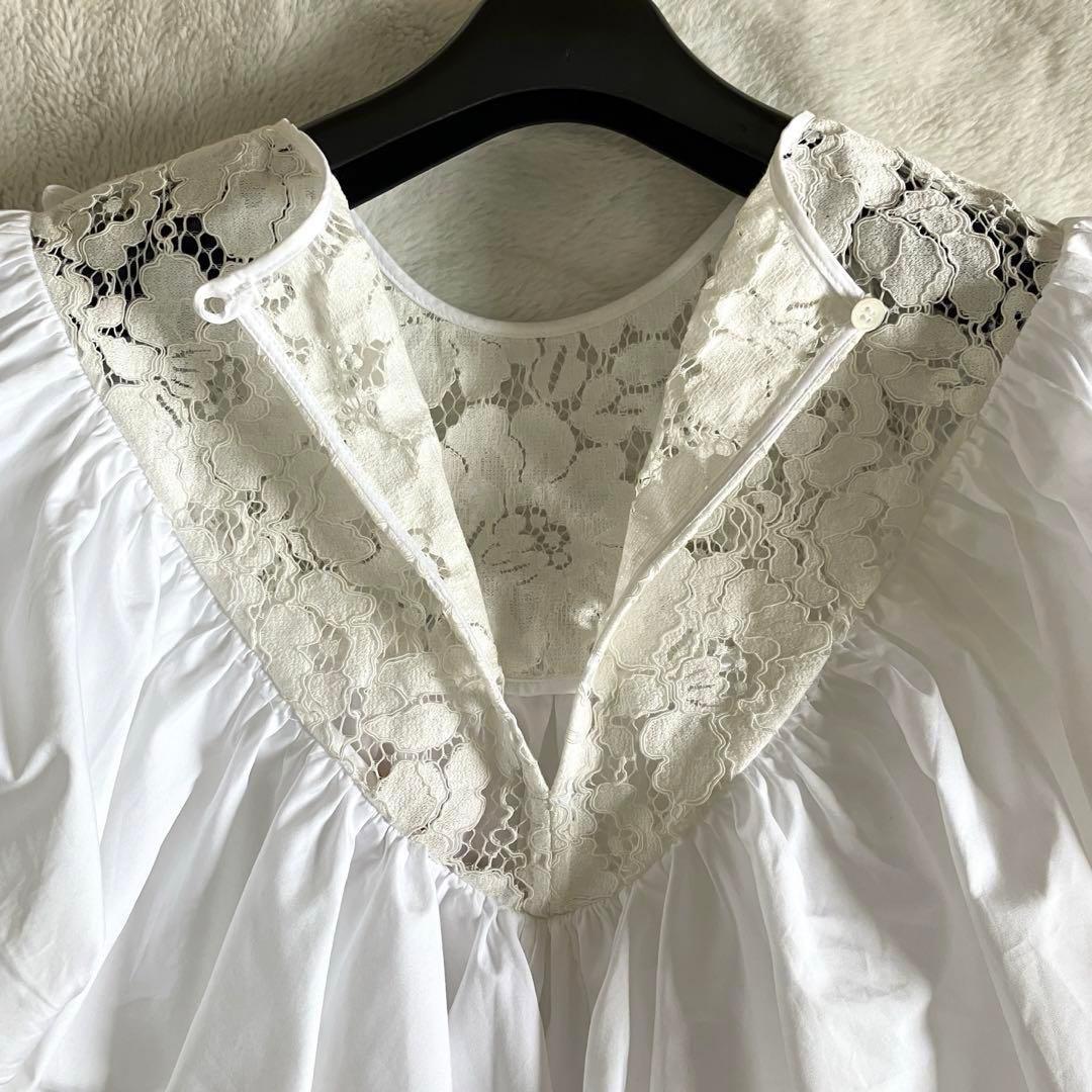 ヌメロヴェントゥーノ 19SS コットン100% レースブラウス 38 ホワイト