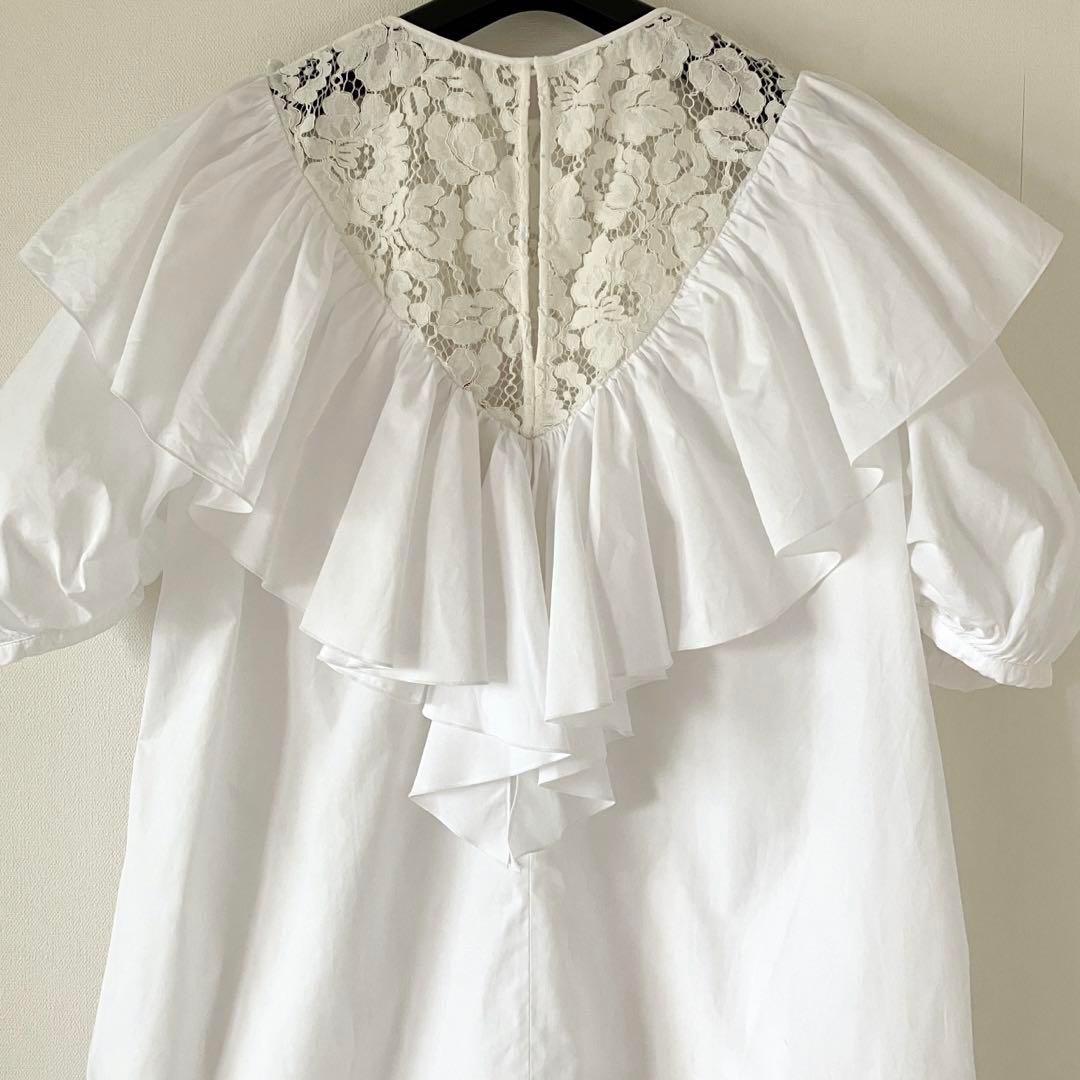 ヌメロヴェントゥーノ 19SS コットン100% レースブラウス 38 ホワイト