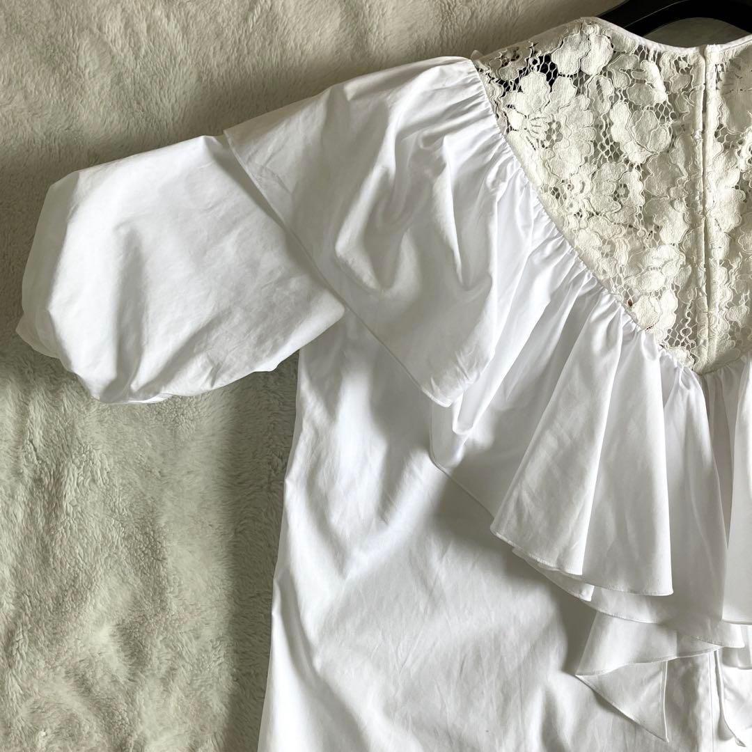 ヌメロヴェントゥーノ 19SS コットン100% レースブラウス 38 ホワイト