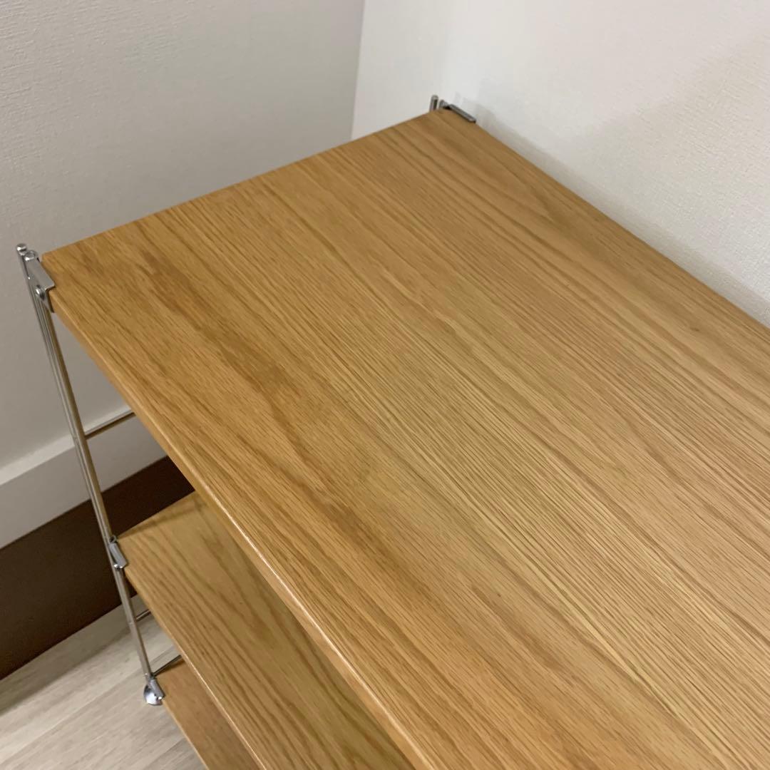 は*よ様 無印良品 ステンレスユニットシェルフ オーク材 ワイド小 ３段