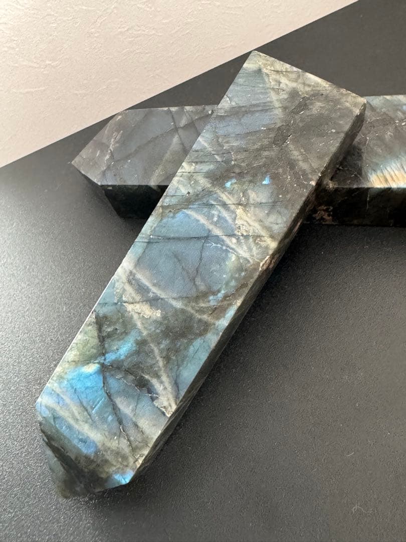 【高品質】マダガスカル産 ラブラドライト タワー ペア　ブルーシラーが完璧⭐︎