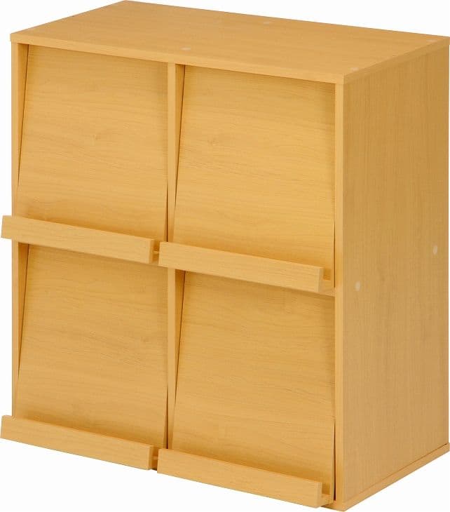 《新品・送料無料》ディスプレイラック　４マス　ナチュラル