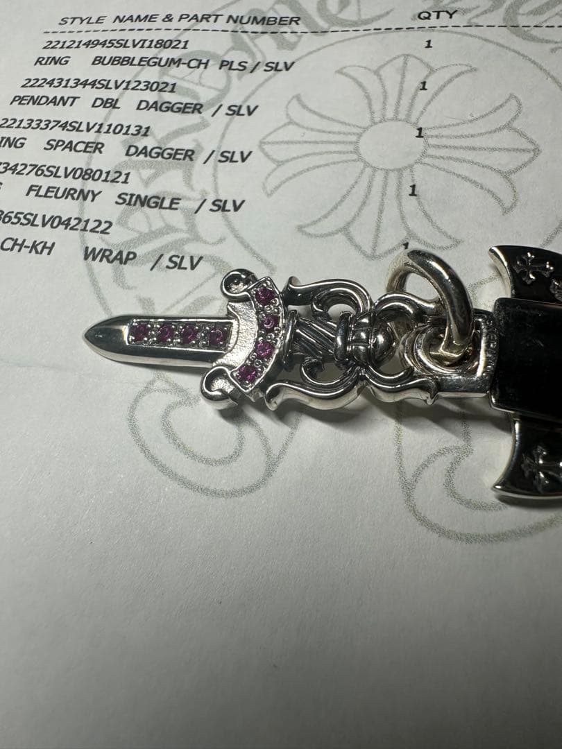 CHROME HEARTSクロムハーツ　スリートリンケッツ 天然ルビーパヴェ