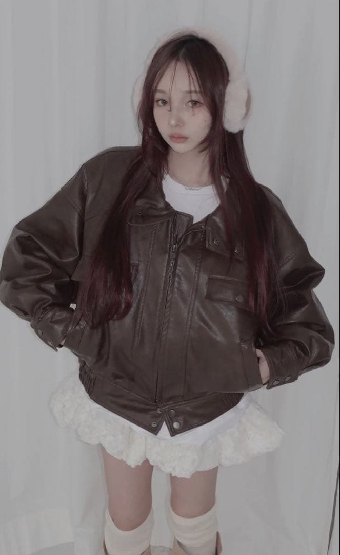 fiction tokyoウォッシュレザーブルゾン