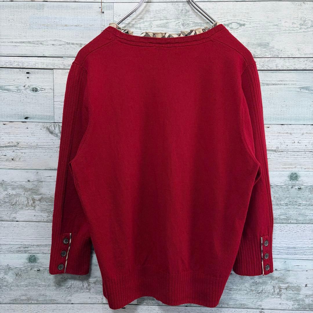 ☆大きいサイズ・3L☆バーバリーロンドン　ニットセーター　ノバチェック　リブ