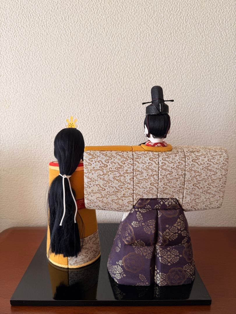 【未使用】真多呂人形 立ち雛(大作) 木目込み雛人形　台座付き