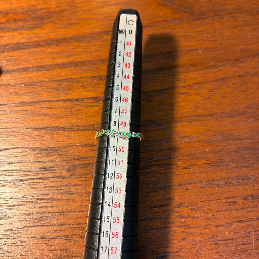 パライバトルマリン ハーフエタニティリング K18 9号