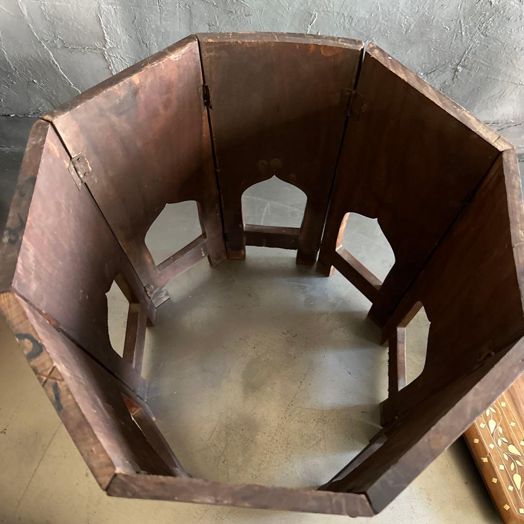 お値下げ❣️ヴィンテージ　折りたたみ8角ティーテーブル