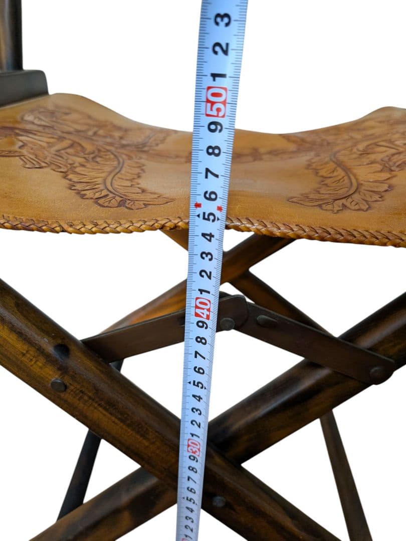 【希少】皮革仕様 ディレクターズチェア 折りたたみチェア