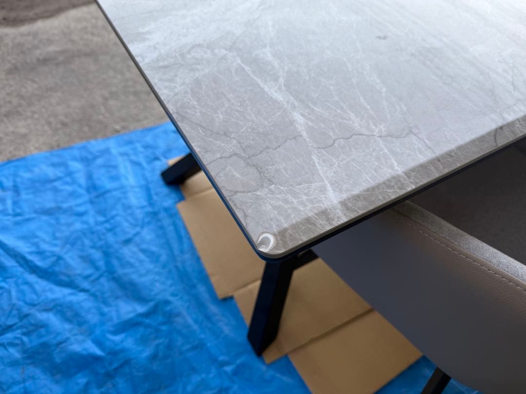 ニトリ セラミックダイニングテーブル 150GY/BKスチール脚