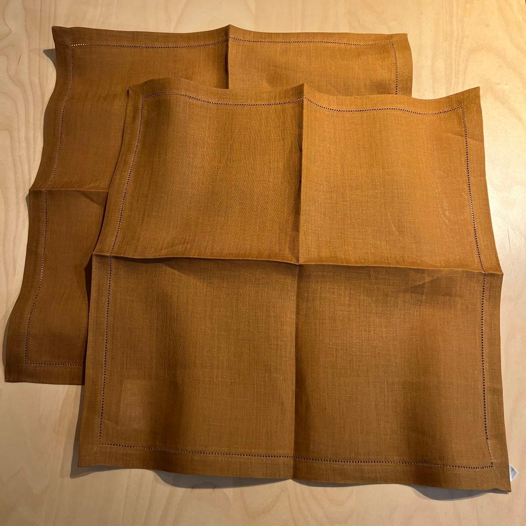 ✳︎ HERMÈS ✳︎ ナプキン 2枚組 ブラウン