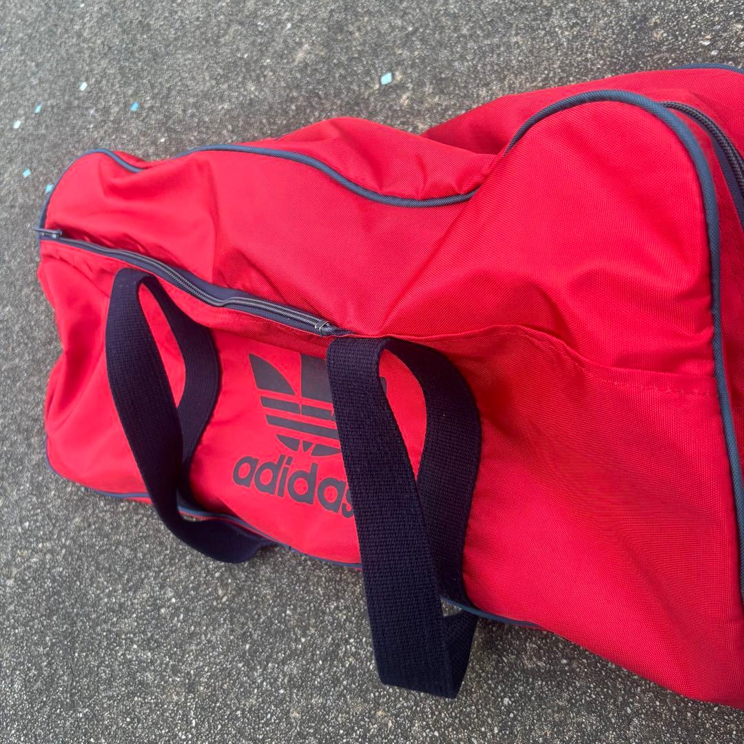 80s adidas ヴィンテージ スクールバッグ ボストンバッグ 赤紺