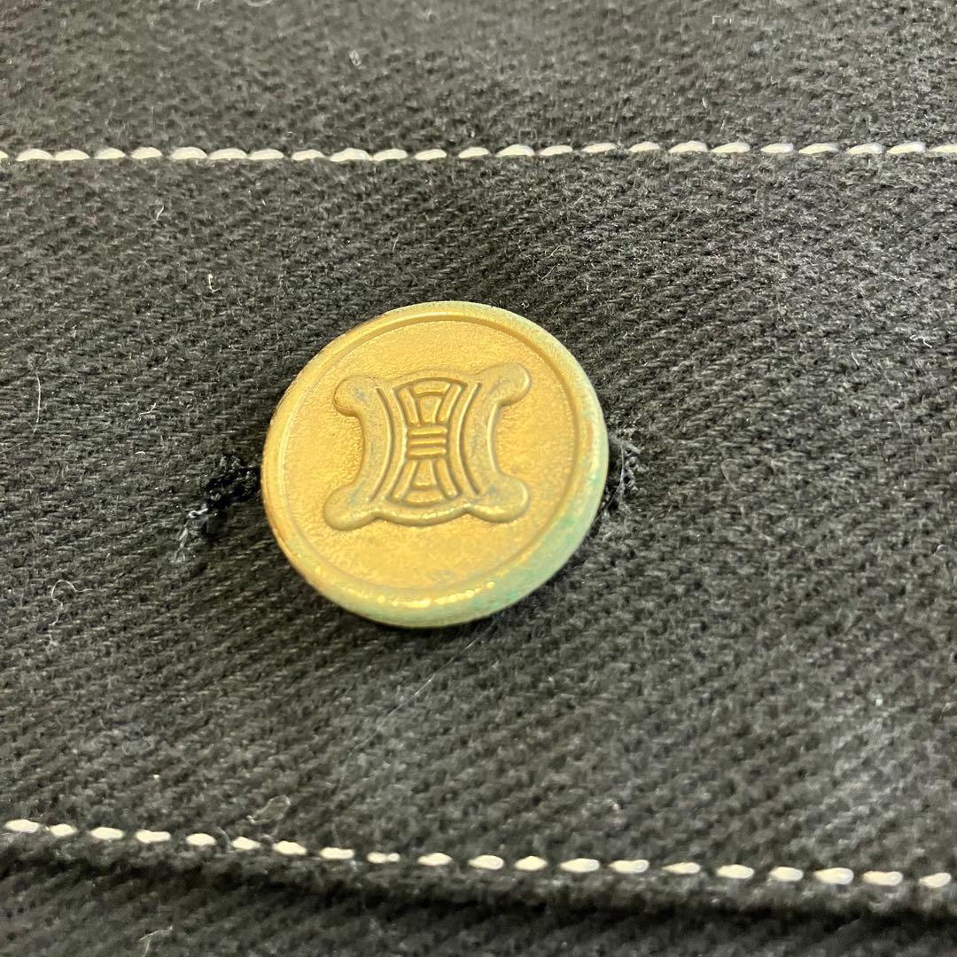 ★美品★セリーヌ　デニムワンピース　40 トリオンフ　金ボタン　エンブレム　刺繍