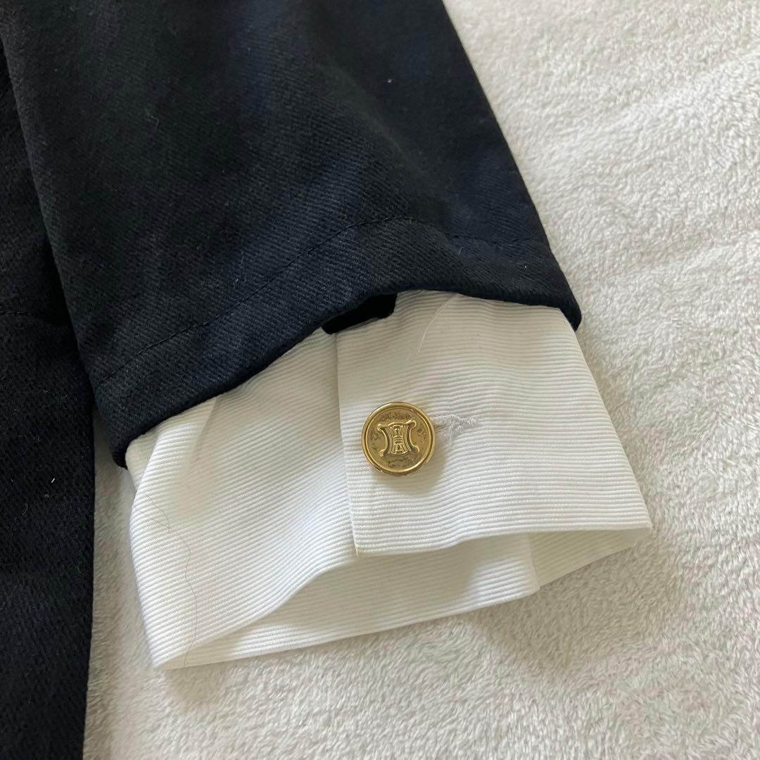 ★美品★セリーヌ　デニムワンピース　40 トリオンフ　金ボタン　エンブレム　刺繍