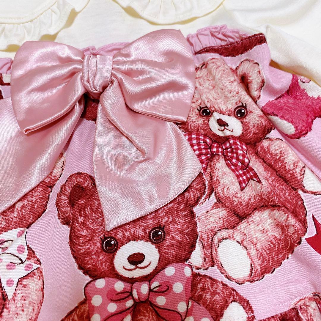 くまうさぎぬいぐるみプリントワンピース/シャーリーテンプル