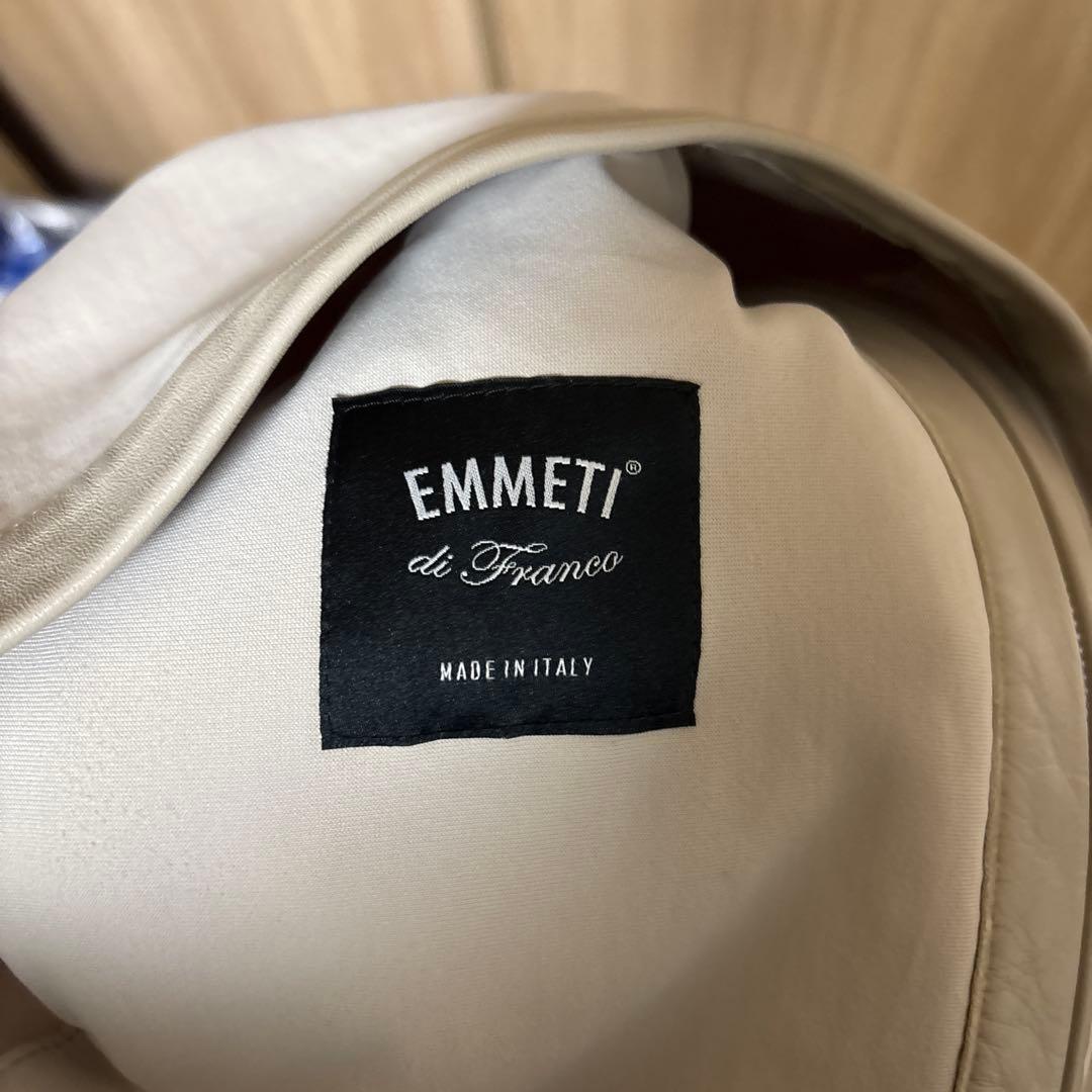 EMMETI シングルライダース ホワイト ラムレザーM