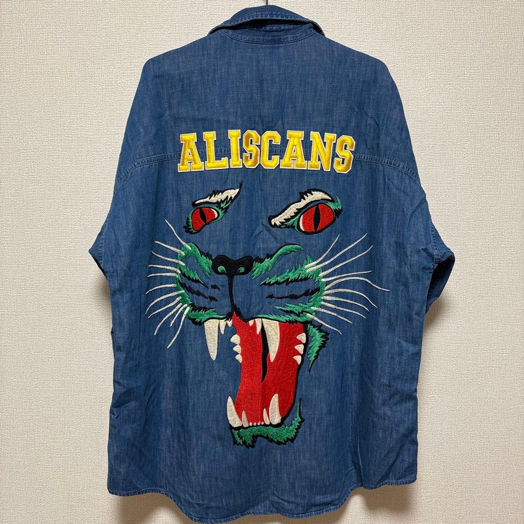 翔*太様 GUCCI タイガーバッグ刺繍　デニム長袖シャツ