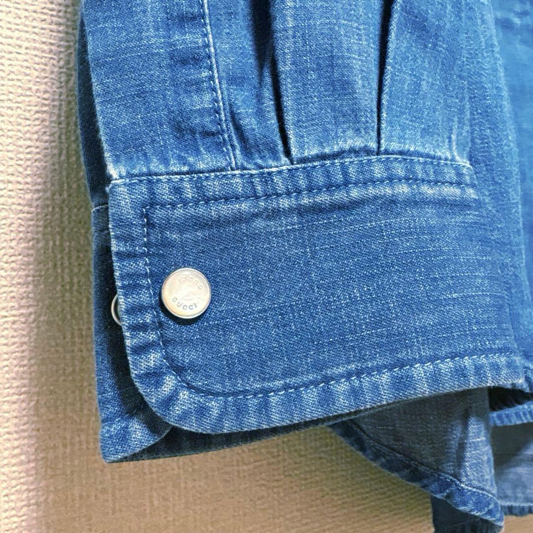 翔*太様 GUCCI タイガーバッグ刺繍　デニム長袖シャツ