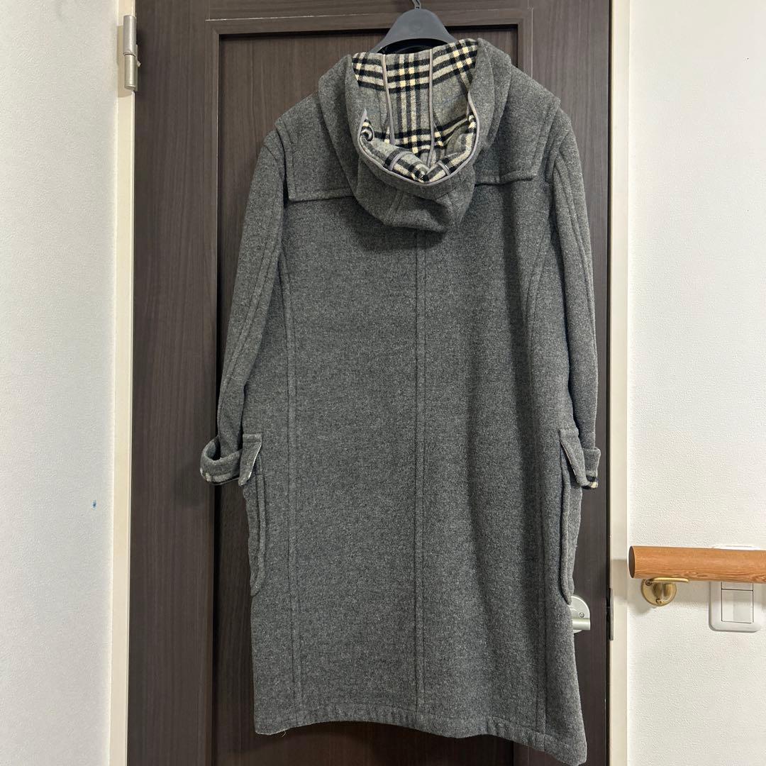 バーバリーブルーレーベルグレー ダッフルコート フード付き