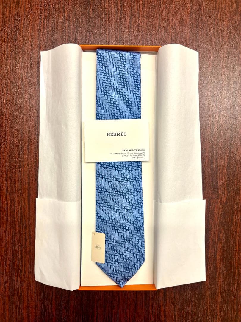 ken.papa　未使用　HERMES エルメス ネクタイ　タグ付　箱袋付