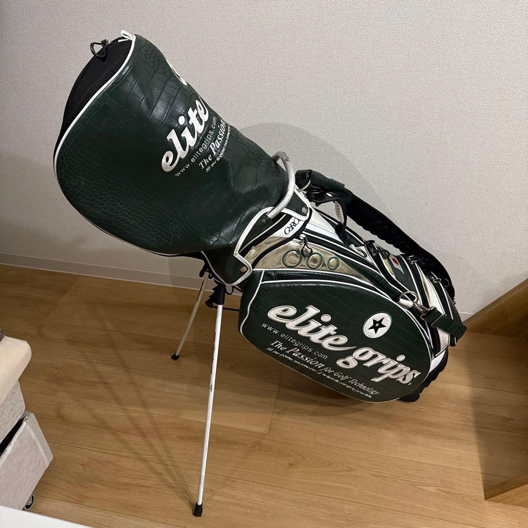 elite grips 限定ツアーモデルキャディバッグ 緑/白 日本国旗