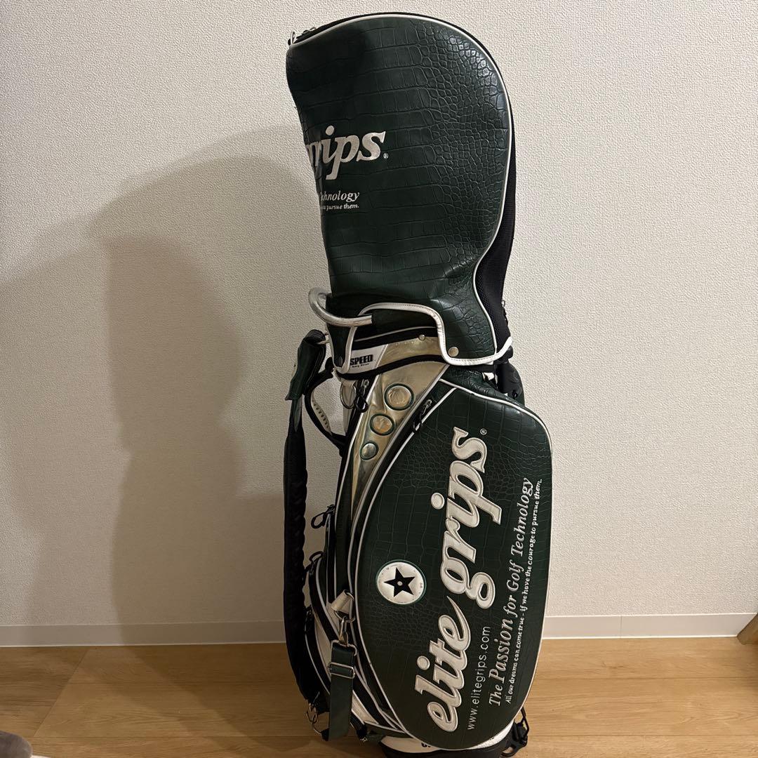 elite grips 限定ツアーモデルキャディバッグ 緑/白 日本国旗