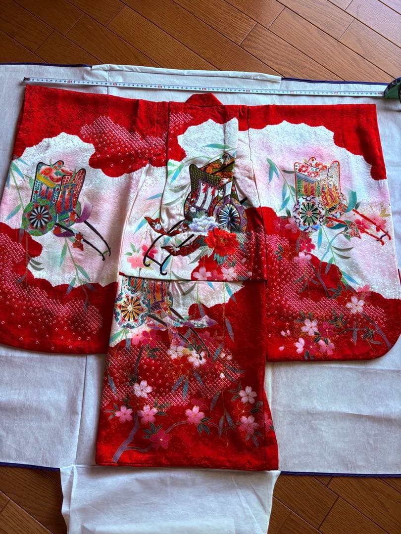 七五三　お宮参り　お着物　正絹　絞り