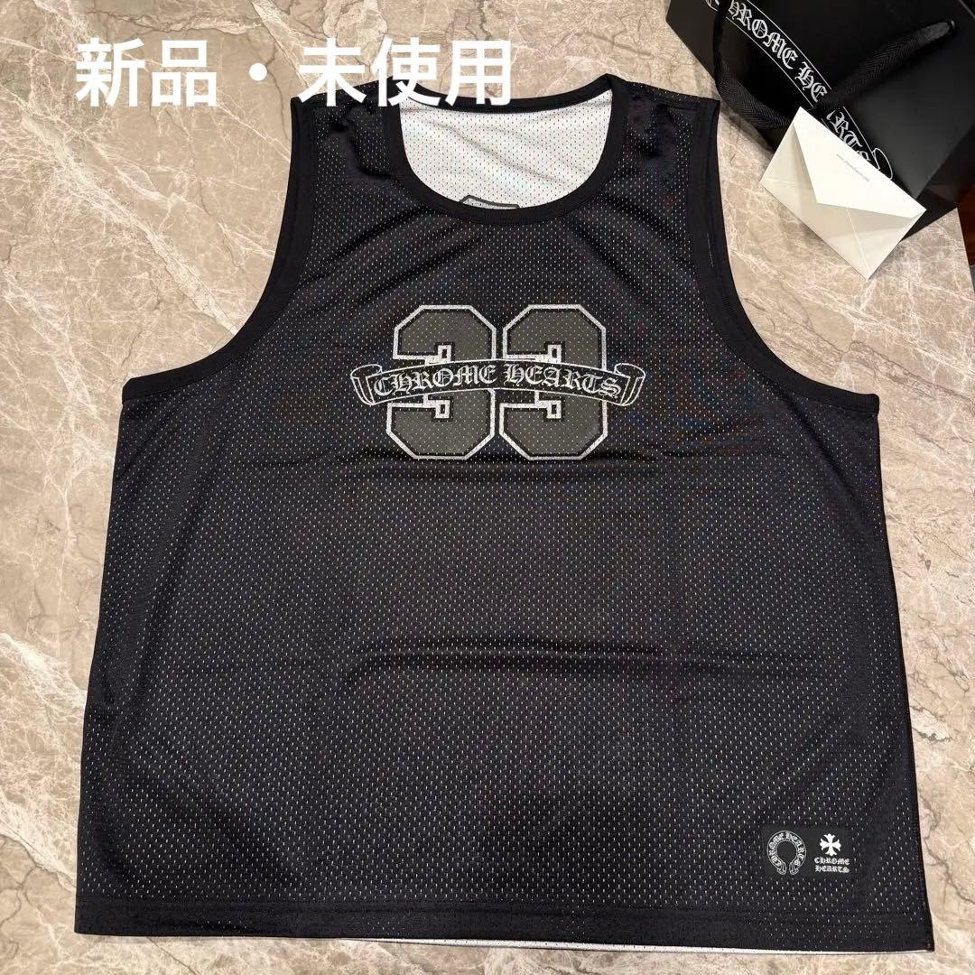 【新品】クロムハーツ リバーシブルメッシュタンクトップ ブラック×シルバー L