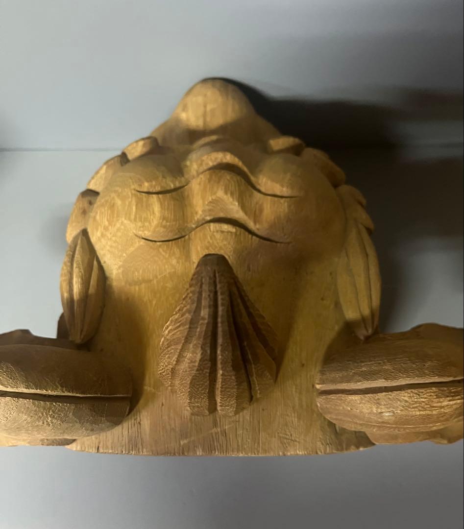 木製 獅子頭　高級手彫り　彫刻　26