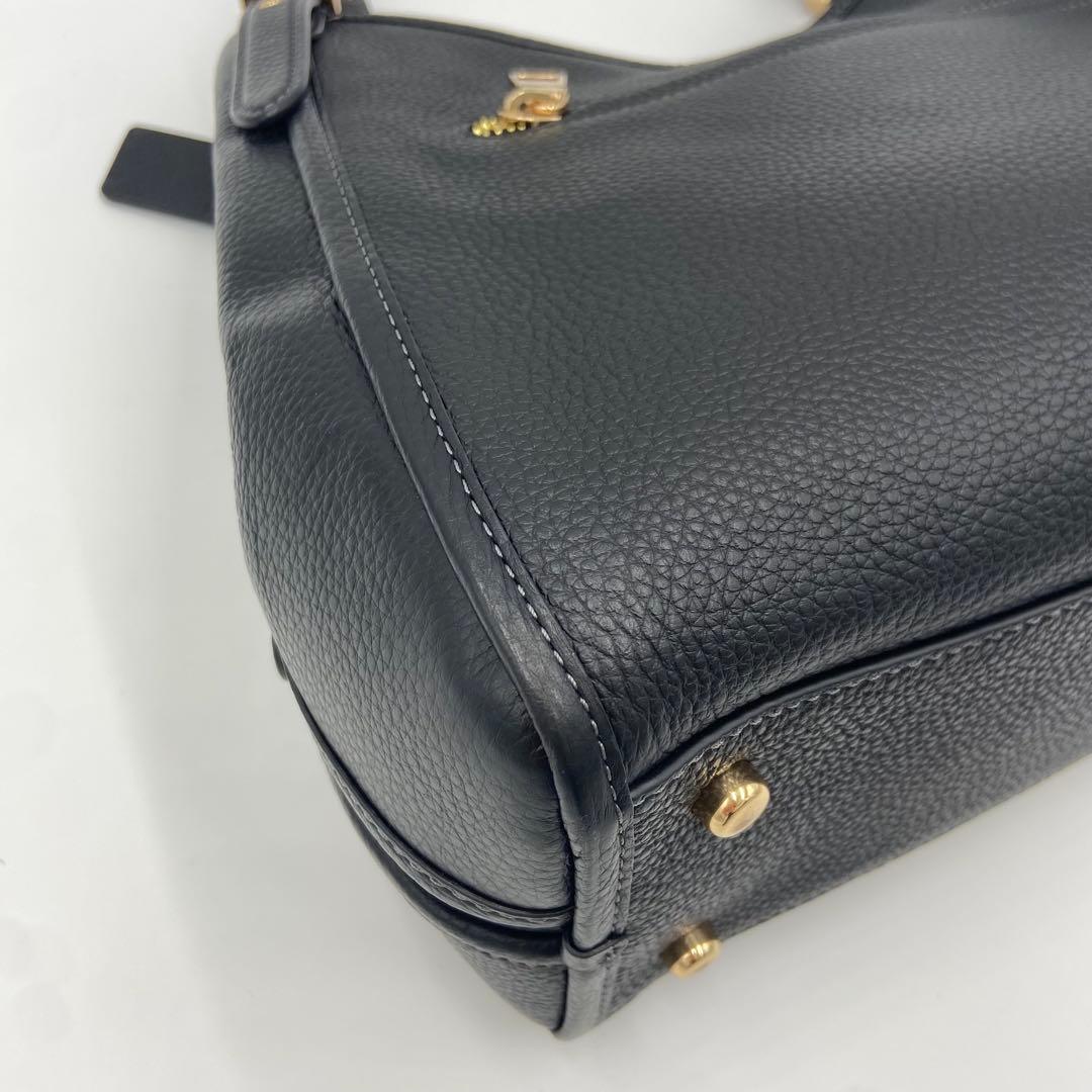 美品✨コーチ エリン ショルダーバッグ レザー シボ革 ビジネス 黒 CAQ86