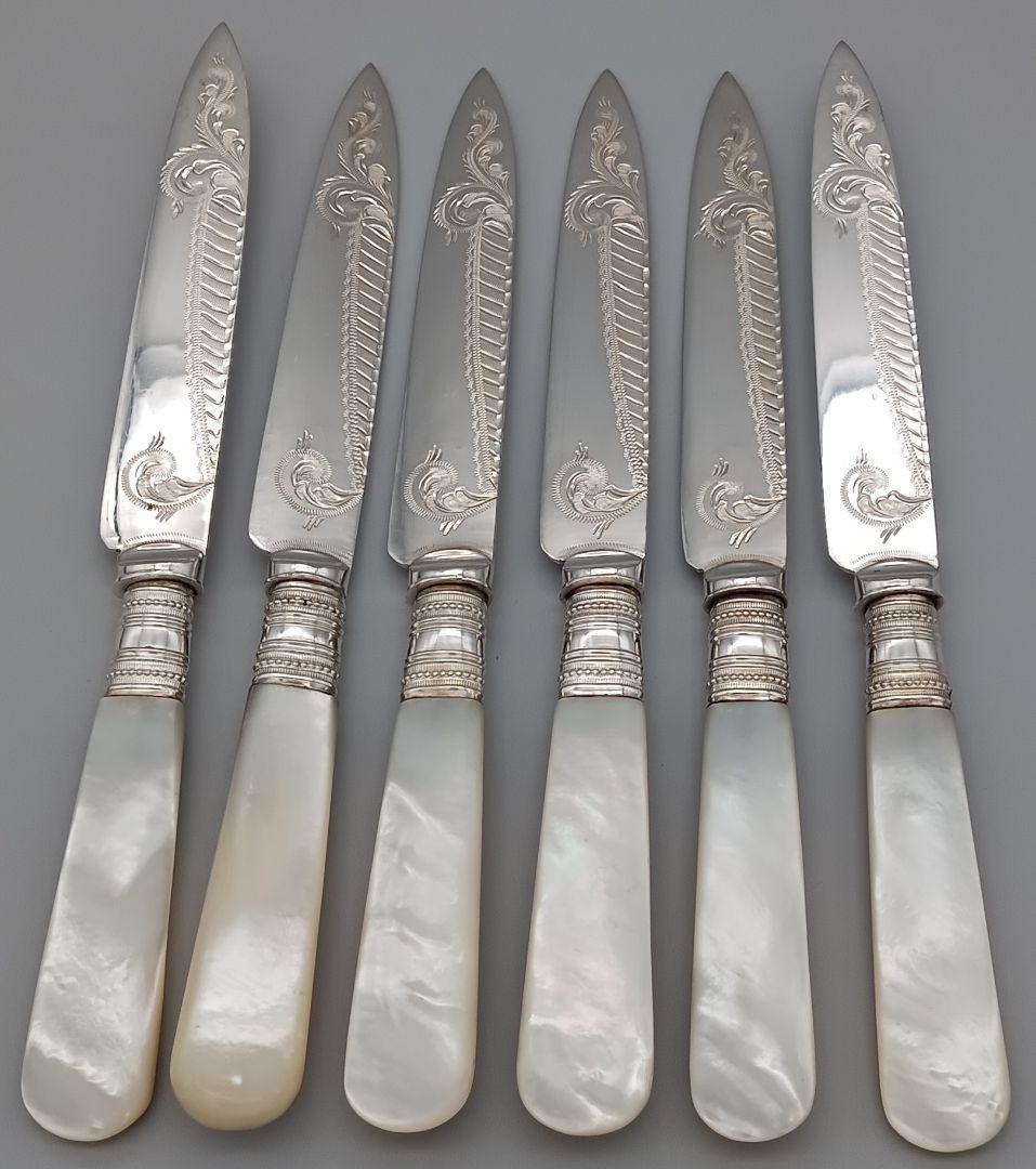 イギリス 白蝶貝 カトラリー 24本セット デザートフォーク ナイフ