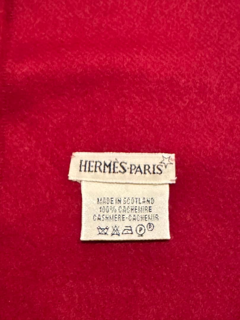 HERMES カシミヤ赤マフラー