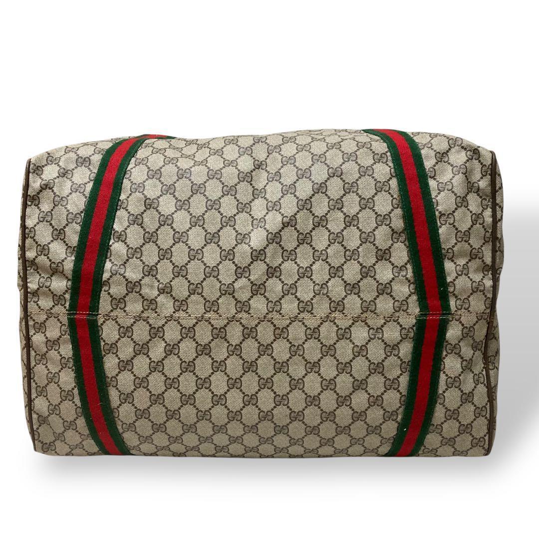 【美品】オールドグッチ　シェリーライン　ボストンバッグ　gg柄　PVC レザー