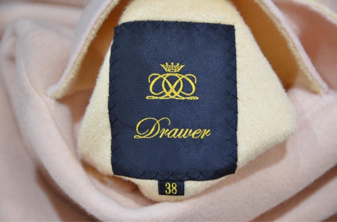 Drawer ドゥロワー ウールシルクノーカラーリバーコート