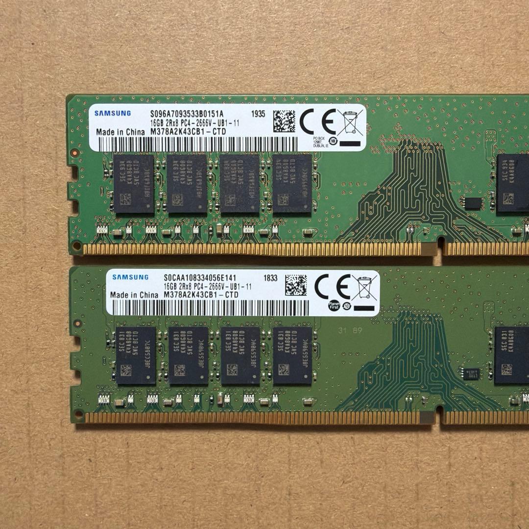 [07] デスクトップ PC メモリ16GBx2(32GB) DDR4 2666