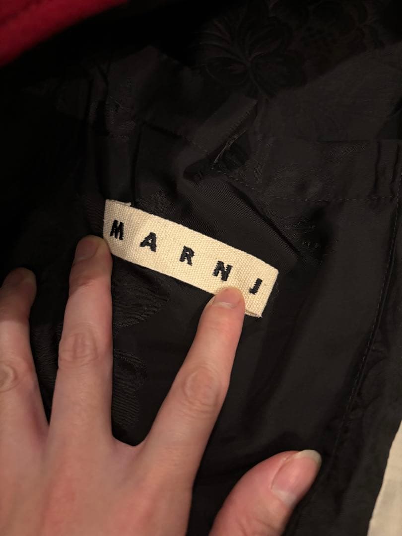 マルニ　ステンカラーコート 44 バーガンディ オーバーサイズ