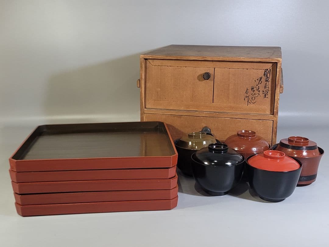 DT569 懐石 作家合作 盆 吸物碗 揃い 共箱