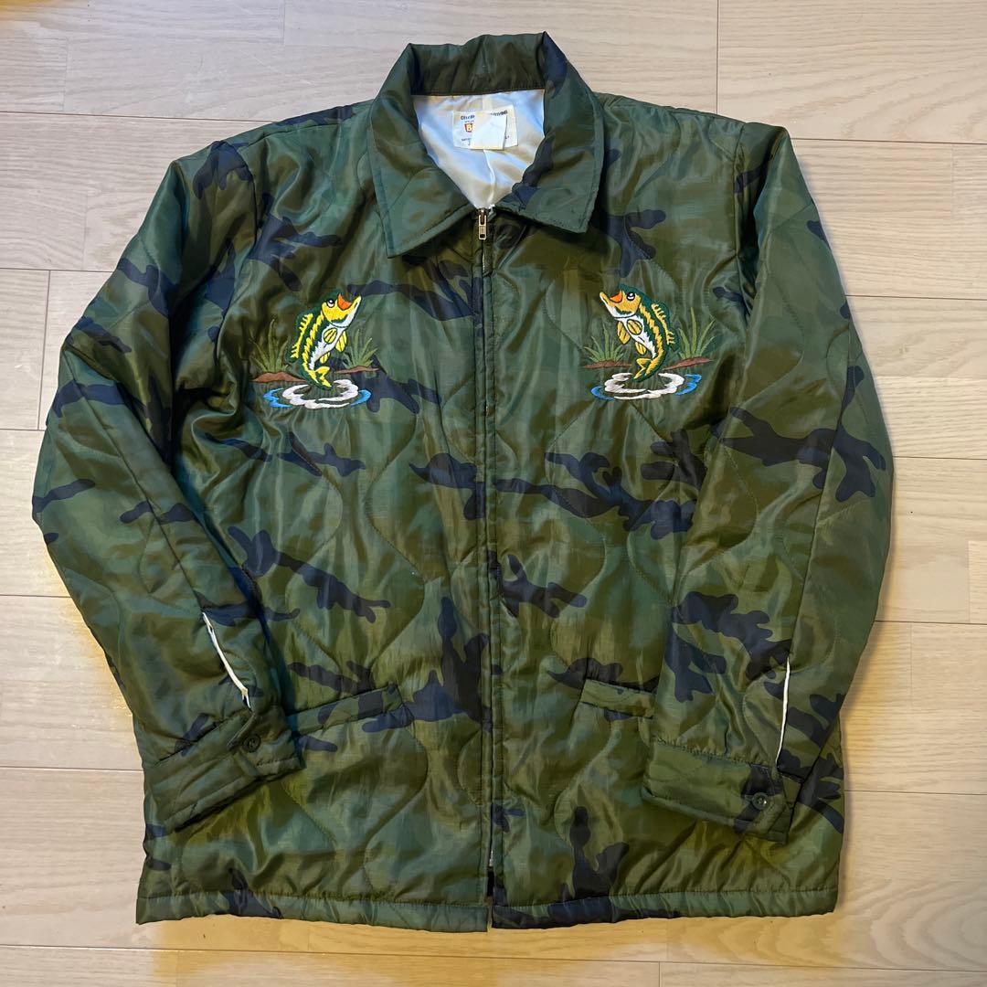 BIG JOHN キルティングジャケット ベトジャン ブラックバス 魚 迷彩
