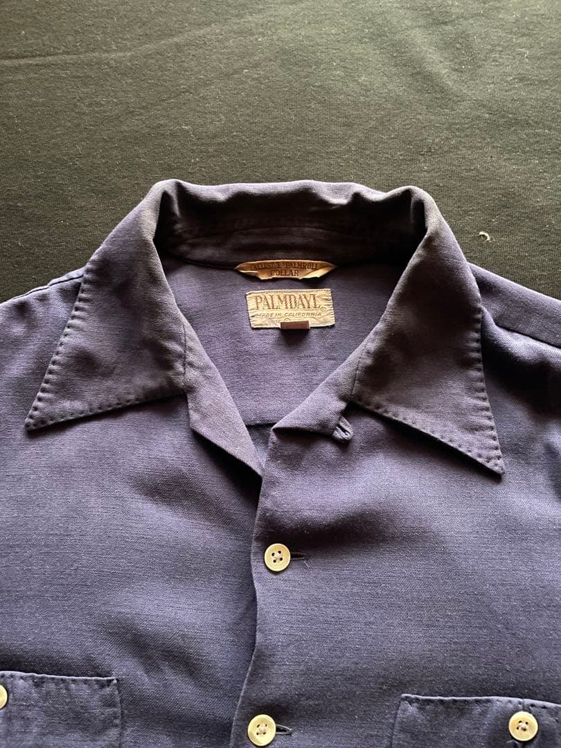 50's PALMDAYL レーヨンシャツ ネイビー