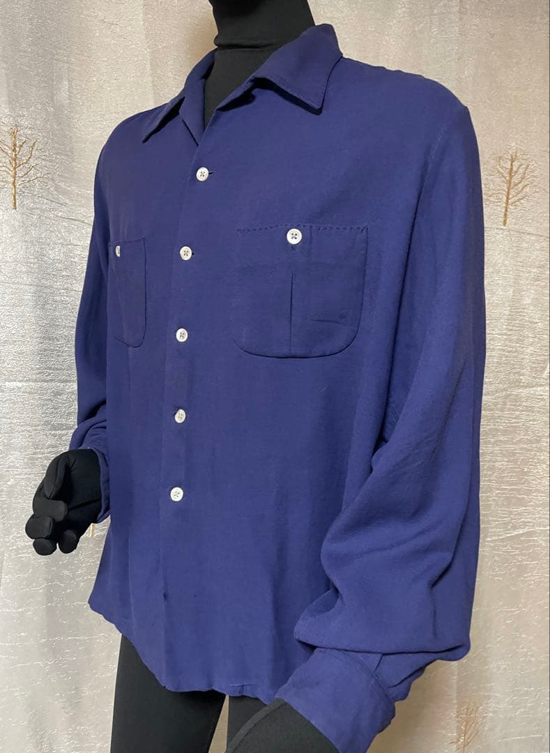 50's PALMDAYL レーヨンシャツ ネイビー