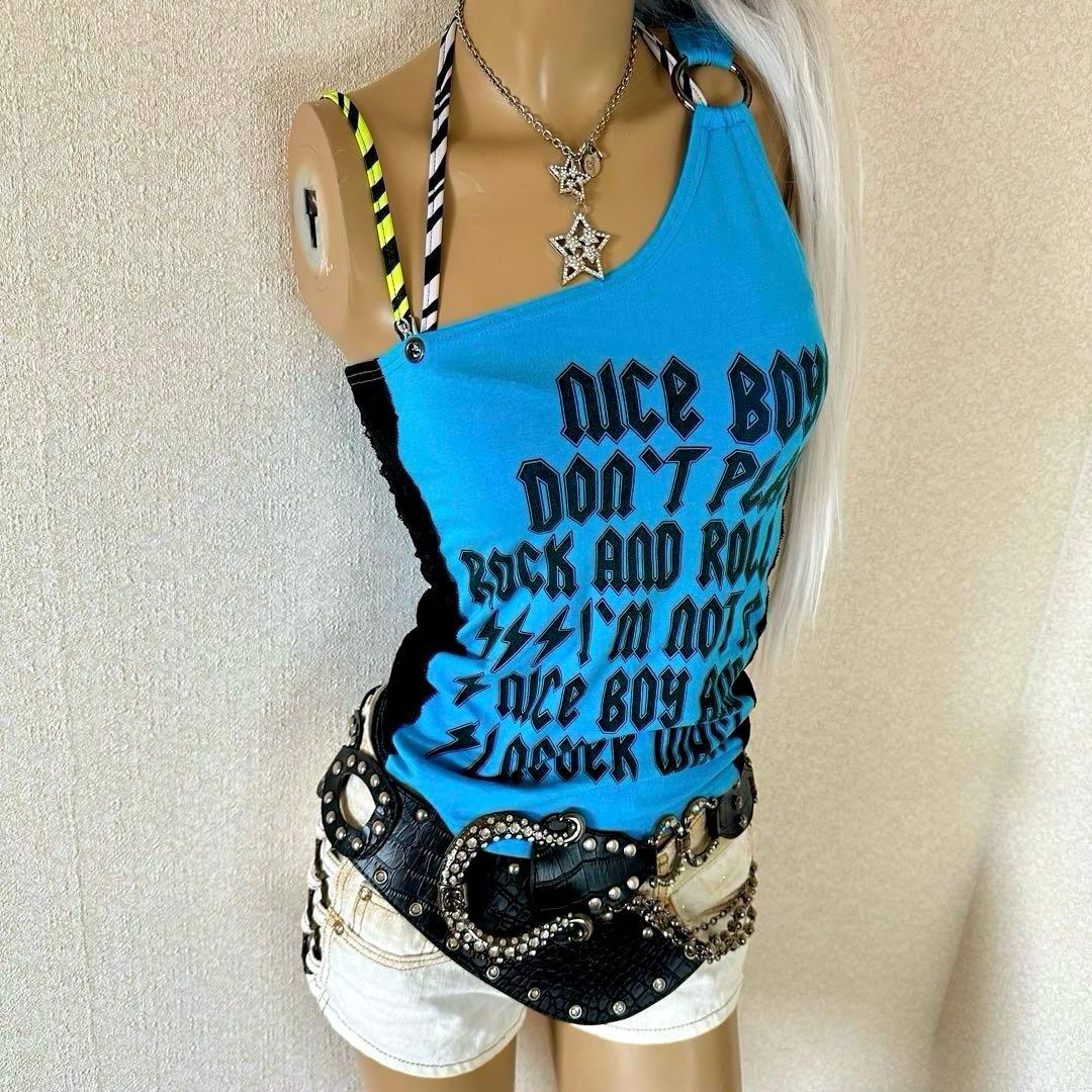 【d.i.a.】ワンショルダーサイドレースリングトップス