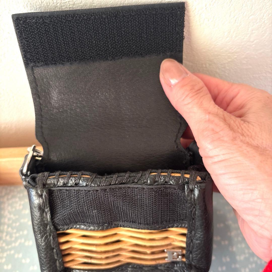ebagos 籐つきミニサイフblack 2024aw 美品♡