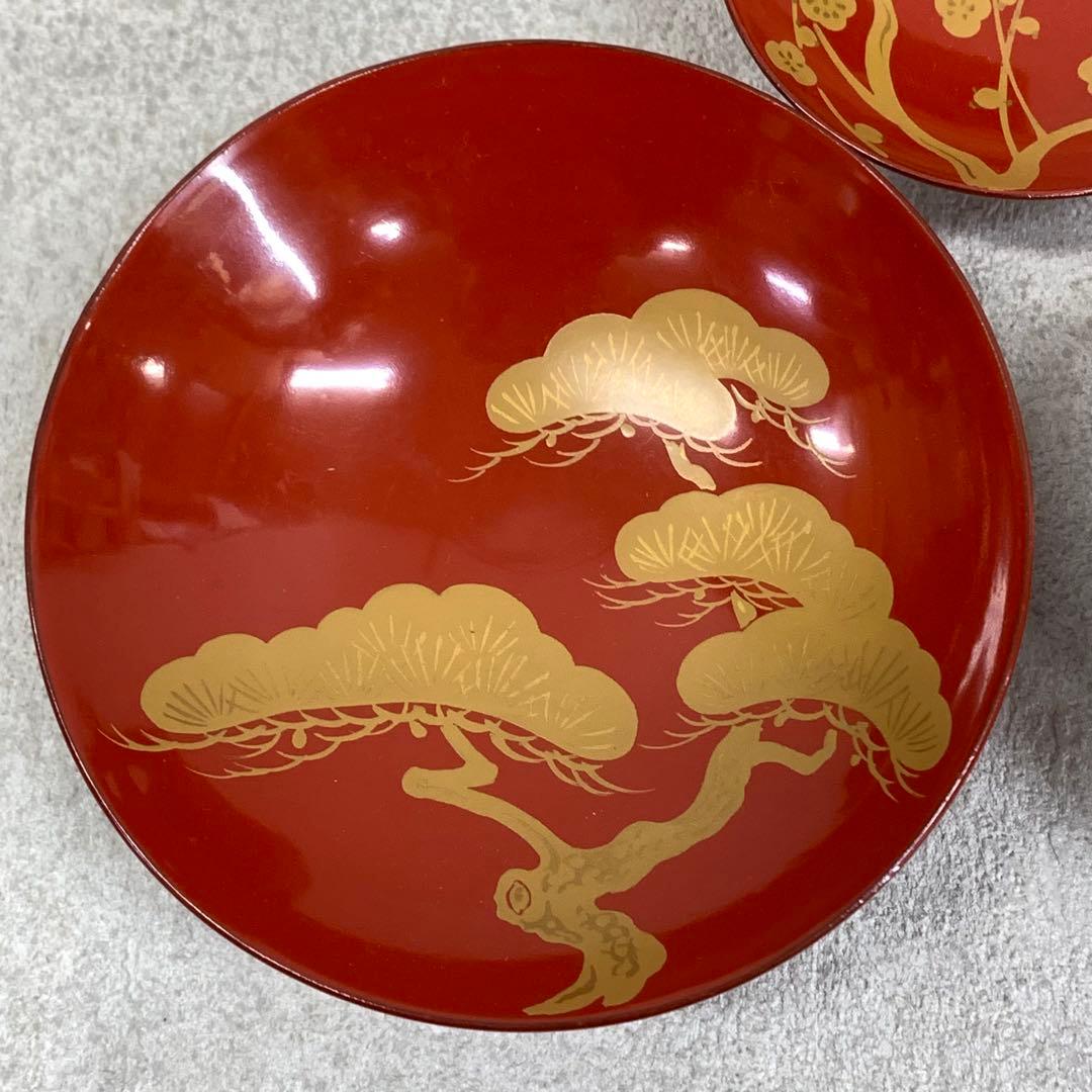 盃台 三ツ盃 台付 松竹梅 漆器 酒器 蒔絵 金彩 正月 祝